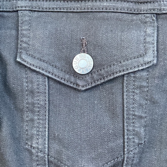 New GUESS Masha Rhinestone Denim Jacket Black SZ M - Picture 3 of 6